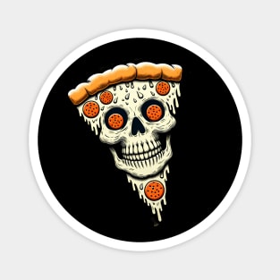 Pizza Skull Face, Funny Pizza Lover, Halloween Magnet